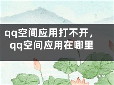 qq空間應(yīng)用打不開，qq空間應(yīng)用在哪里