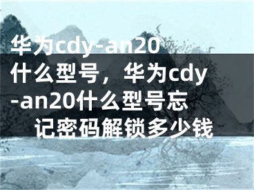 華為cdy-an20什么型號(hào)，華為cdy-an20什么型號(hào)忘記密碼解鎖多少錢(qián)