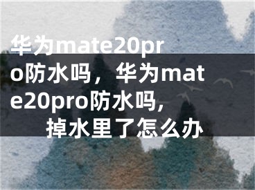 華為mate20pro防水嗎，華為mate20pro防水嗎,掉水里了怎么辦