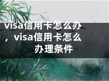 visa信用卡怎么辦，visa信用卡怎么辦理?xiàng)l件