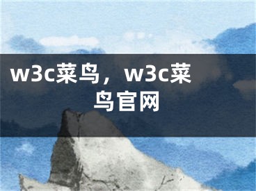 w3c菜鳥，w3c菜鳥官網(wǎng)