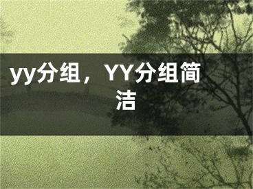 yy分組，YY分組簡(jiǎn)潔