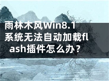 雨林木風Win8.1系統(tǒng)無法自動加載flash插件怎么辦？