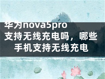 華為nova5pro支持無線充電嗎，哪些手機(jī)支持無線充電