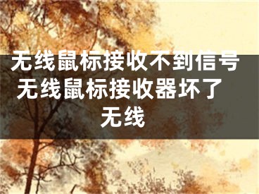 無線鼠標(biāo)接收不到信號(hào) 無線鼠標(biāo)接收器壞了 無線