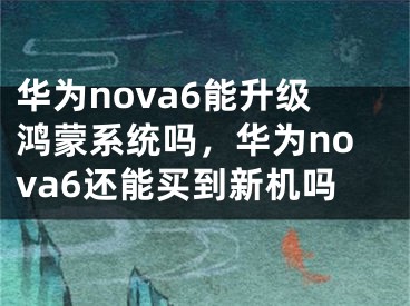 華為nova6能升級鴻蒙系統(tǒng)嗎，華為nova6還能買到新機(jī)嗎