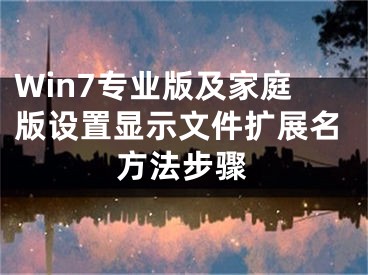 Win7專業(yè)版及家庭版設置顯示文件擴展名方法步驟