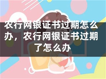 農(nóng)行網(wǎng)銀證書過期怎么辦，農(nóng)行網(wǎng)銀證書過期了怎么辦