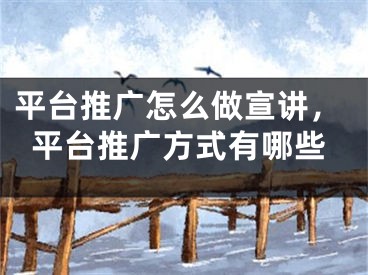 平臺(tái)推廣怎么做宣講，平臺(tái)推廣方式有哪些