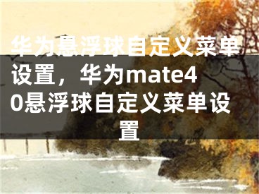 華為懸浮球自定義菜單設(shè)置，華為mate40懸浮球自定義菜單設(shè)置