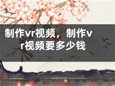 制作vr視頻，制作vr視頻要多少錢