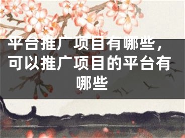 平臺推廣項目有哪些，可以推廣項目的平臺有哪些