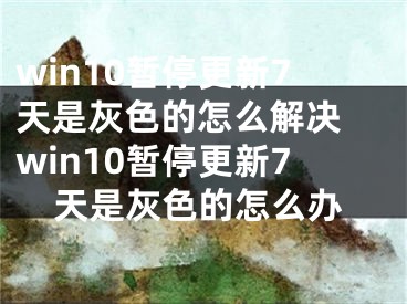 win10暫停更新7天是灰色的怎么解決 win10暫停更新7天是灰色的怎么辦