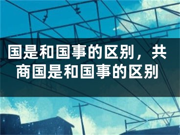 國(guó)是和國(guó)事的區(qū)別，共商國(guó)是和國(guó)事的區(qū)別