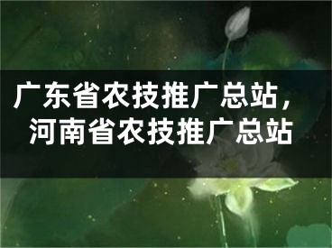 廣東省農(nóng)技推廣總站，河南省農(nóng)技推廣總站