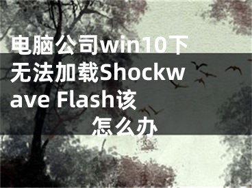 電腦公司win10下無法加載Shockwave Flash該怎么辦