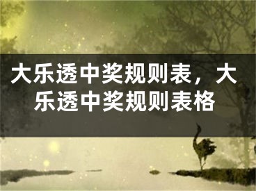 大樂透中獎(jiǎng)規(guī)則表，大樂透中獎(jiǎng)規(guī)則表格