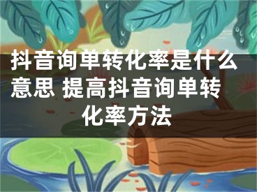 抖音詢單轉(zhuǎn)化率是什么意思 提高抖音詢單轉(zhuǎn)化率方法