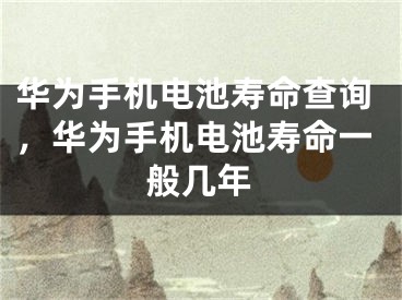 華為手機電池壽命查詢，華為手機電池壽命一般幾年