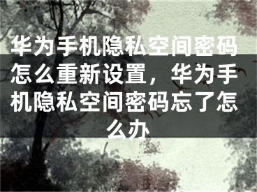 華為手機隱私空間密碼怎么重新設置，華為手機隱私空間密碼忘了怎么辦