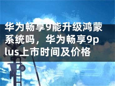 華為暢享9能升級鴻蒙系統(tǒng)嗎，華為暢享9plus上市時間及價格