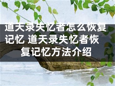 道天錄失憶者怎么恢復(fù)記憶 道天錄失憶者恢復(fù)記憶方法介紹