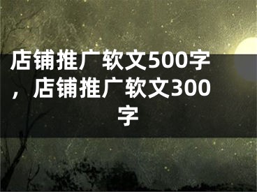 店鋪推廣軟文500字，店鋪推廣軟文300字