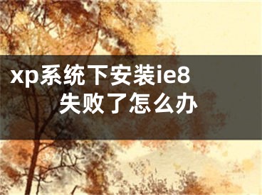 xp系統(tǒng)下安裝ie8失敗了怎么辦