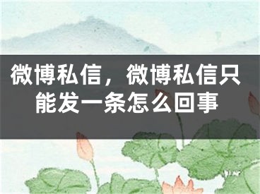 微博私信，微博私信只能發(fā)一條怎么回事