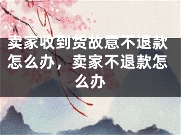 賣家收到貨故意不退款怎么辦，賣家不退款怎么辦