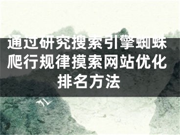 通過(guò)研究搜索引擎蜘蛛爬行規(guī)律摸索網(wǎng)站優(yōu)化排名方法