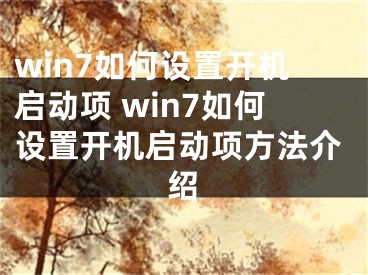 win7如何設(shè)置開機(jī)啟動項 win7如何設(shè)置開機(jī)啟動項方法介紹