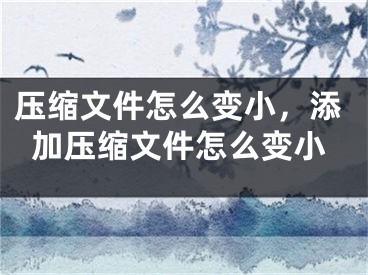 壓縮文件怎么變小，添加壓縮文件怎么變小