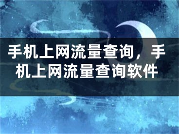 手機(jī)上網(wǎng)流量查詢，手機(jī)上網(wǎng)流量查詢軟件