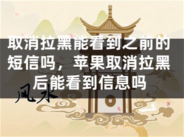 取消拉黑能看到之前的短信嗎，蘋果取消拉黑后能看到信息嗎