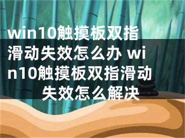 win10觸摸板雙指滑動(dòng)失效怎么辦 win10觸摸板雙指滑動(dòng)失效怎么解決