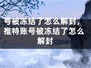 號(hào)被凍結(jié)了怎么解封，推特賬號(hào)被凍結(jié)了怎么解封