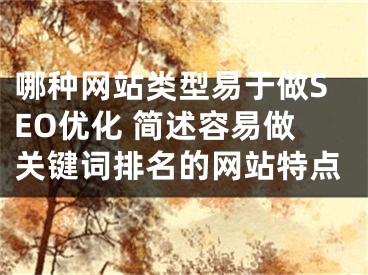 哪種網(wǎng)站類型易于做SEO優(yōu)化 簡(jiǎn)述容易做關(guān)鍵詞排名的網(wǎng)站特點(diǎn)