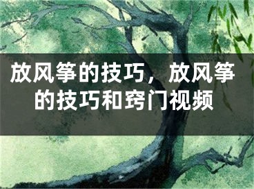 放風(fēng)箏的技巧，放風(fēng)箏的技巧和竅門視頻