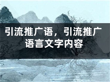 引流推廣語，引流推廣語言文字內(nèi)容