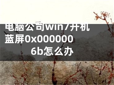 電腦公司win7開機(jī)藍(lán)屏0x0000006b怎么辦