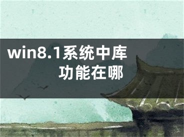 win8.1系統(tǒng)中庫功能在哪