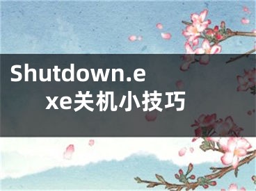 Shutdown.exe關(guān)機(jī)小技巧