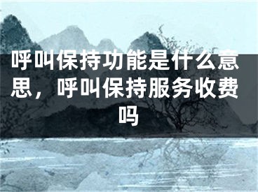 呼叫保持功能是什么意思，呼叫保持服務(wù)收費嗎