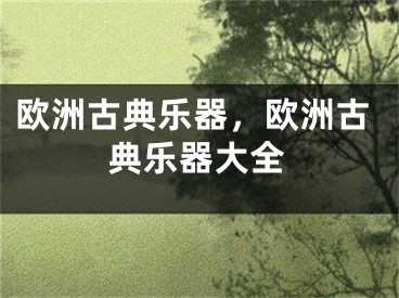 歐洲古典樂器，歐洲古典樂器大全