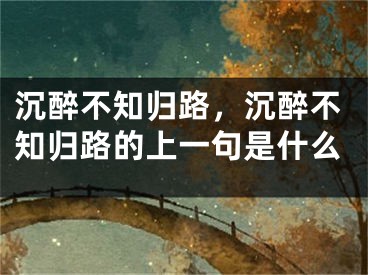 沉醉不知?dú)w路，沉醉不知?dú)w路的上一句是什么