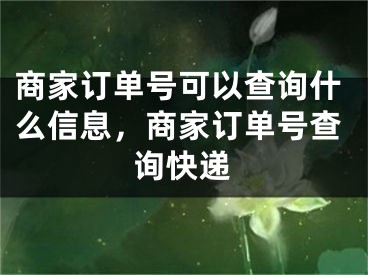 商家訂單號可以查詢什么信息，商家訂單號查詢快遞