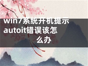 win7系統(tǒng)開(kāi)機(jī)提示autoit錯(cuò)誤該怎么辦