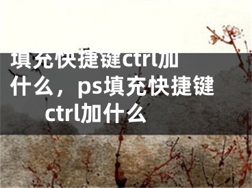 填充快捷鍵ctrl加什么，ps填充快捷鍵ctrl加什么