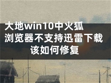 大地win10中火狐瀏覽器不支持迅雷下載該如何修復(fù)